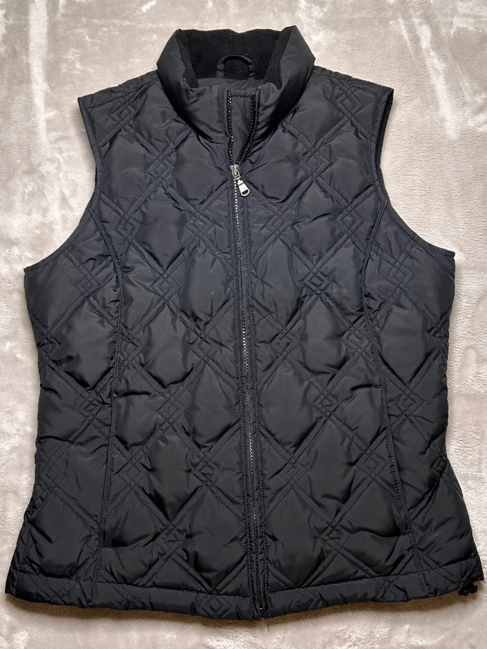 Eddie Bauer Vest Womens S Black Quilted Goose Down Full Zip Puffer‎ Insulated